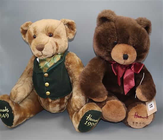 Two Harrods bears, 1990 and 1999